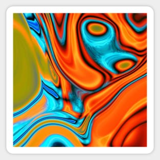 colorful abstract modern Southwest  turquoise orange swirls Sticker